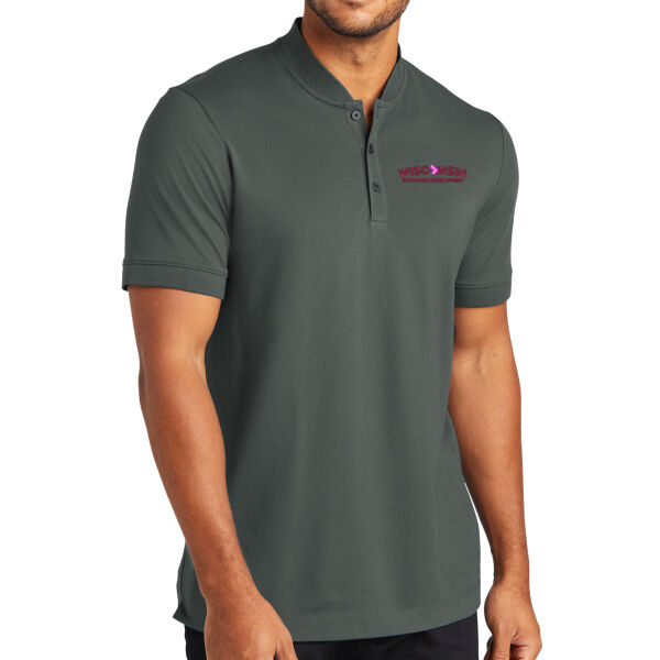 Mercer+Mettle™ Stretch Pique Henley - Embroidered Logo Thumbnail