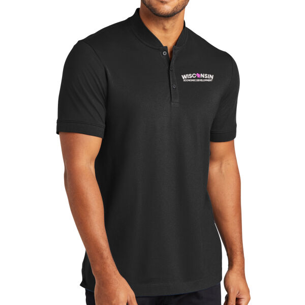 Mercer+Mettle™ Stretch Pique Henley - Embroidered Logo Thumbnail