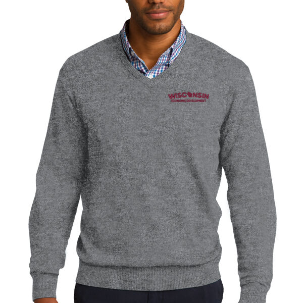 Port Authority® V-Neck Sweater - Embroidered Logo Thumbnail