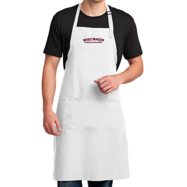 Port Authority® Easy Care Extra Long Bib Apron with Stain Release - Embroidered Logo Thumbnail