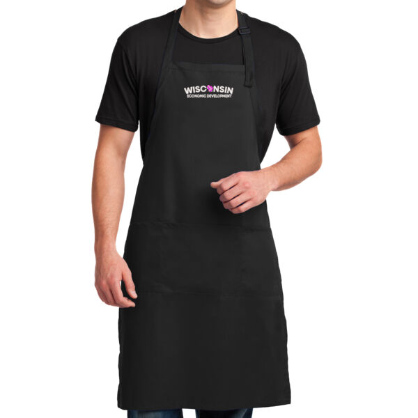 Port Authority® Easy Care Extra Long Bib Apron with Stain Release - Embroidered Logo Thumbnail