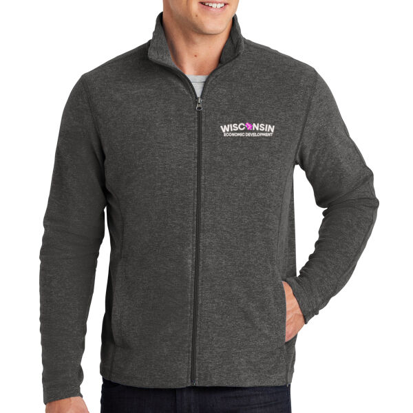 Port Authority® Heather Microfleece Full-Zip Jacket - Embroidered Logo Thumbnail