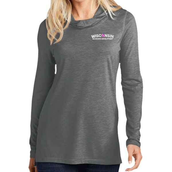 Sport-Tek® Women's PosiCharge ® Tri-Blend Wicking Long Sleeve Hoodie - Embroidered Logo Thumbnail