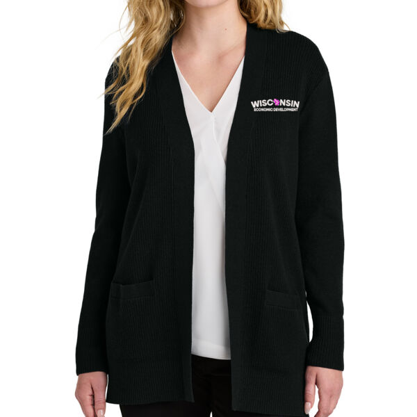 Port Authority® Women’s Easy Care Open-Front Cardigan Sweater - Embroidered Logo Thumbnail