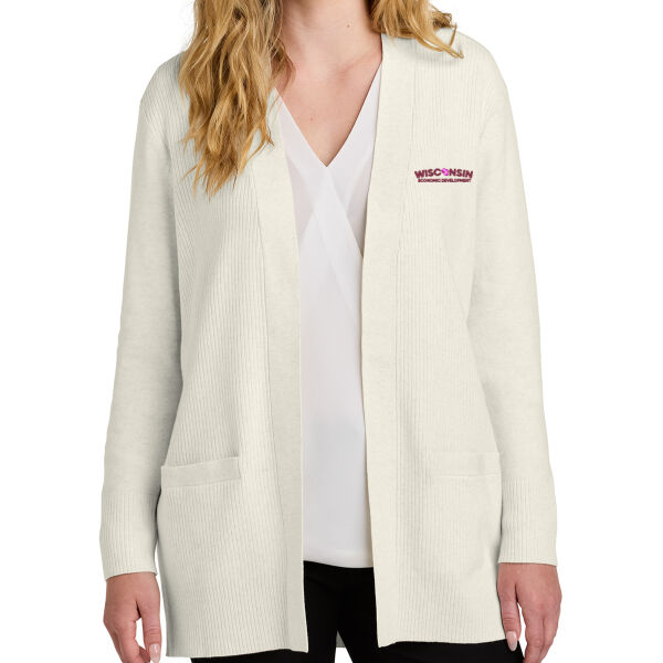 Port Authority® Women’s Easy Care Open-Front Cardigan Sweater - Embroidered Logo Thumbnail