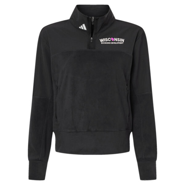 Adidas Women's Fleece Quarter Zip Pullover - Embroidered Logo Thumbnail