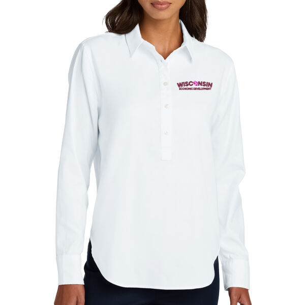Mercer+Mettle Women's Long Sleeve Modern Oxford Shirt - Embroidered Logo Thumbnail