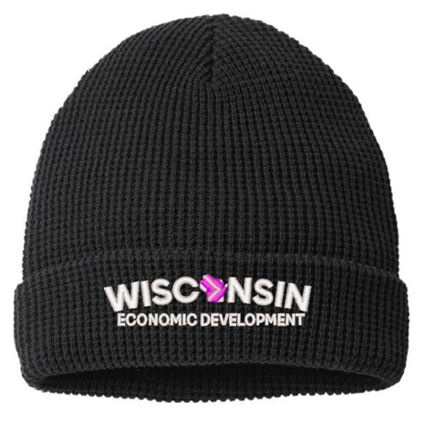 Waffle Cuffed Beanie - Embroidered Logo Thumbnail