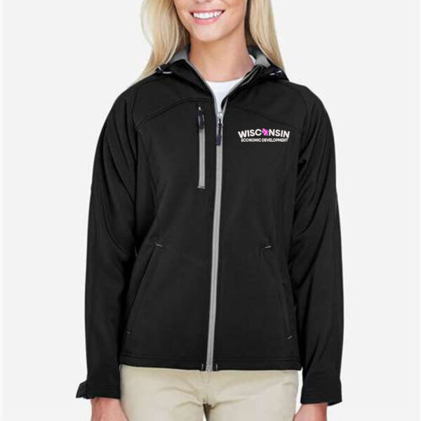 Women's Prospect Two-Layer Fleece Bonded Soft Shell Hooded Jacket - Embroidered Logo Thumbnail