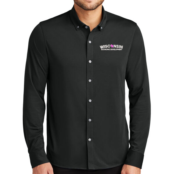 Mercer+Mettle® Stretch Jersey Long Sleeve Shirt - Embroidered Logo Thumbnail