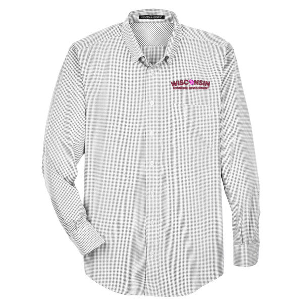 Men's Crown Collection® Gingham Check Woven Dress Shirt - Embroidered Logo Thumbnail