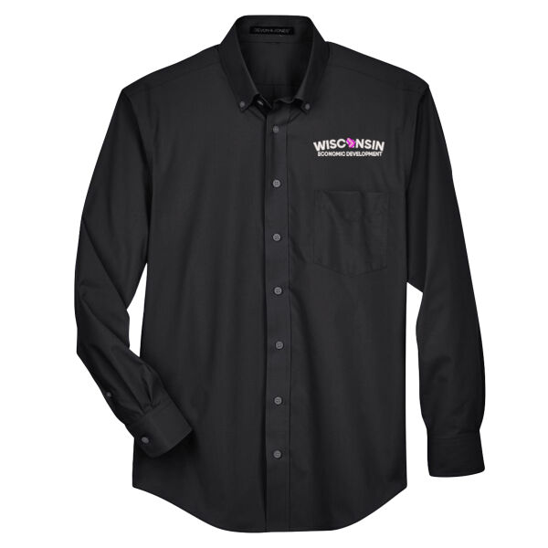 Men's Crown Collection® Broadcloth Woven Dress Shirt - Embroidered Logo Thumbnail