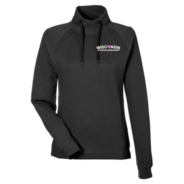 Women's Rhythm Waffle Cross-Neck Pullover - Embroidered Logo Thumbnail