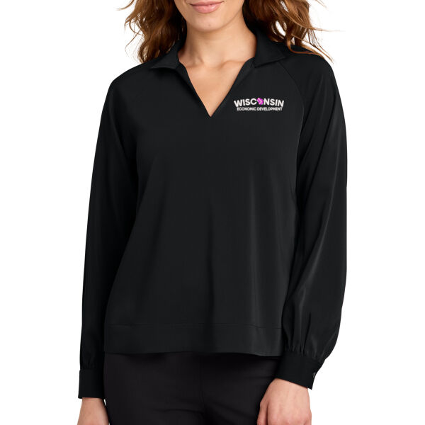 Mercer+Mettle Women's Long Sleeve Buttery Soft Popover Blouse - Embroidered Logo Thumbnail